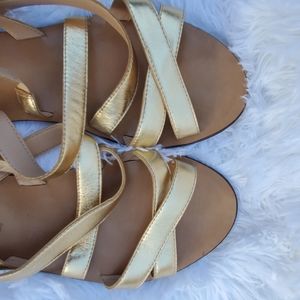 Gold J Crew Sandals